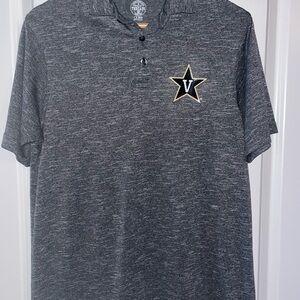 Vanderbilt Marbled Charcoal Gray Mens Polo with Vintage Vandy Star Logo